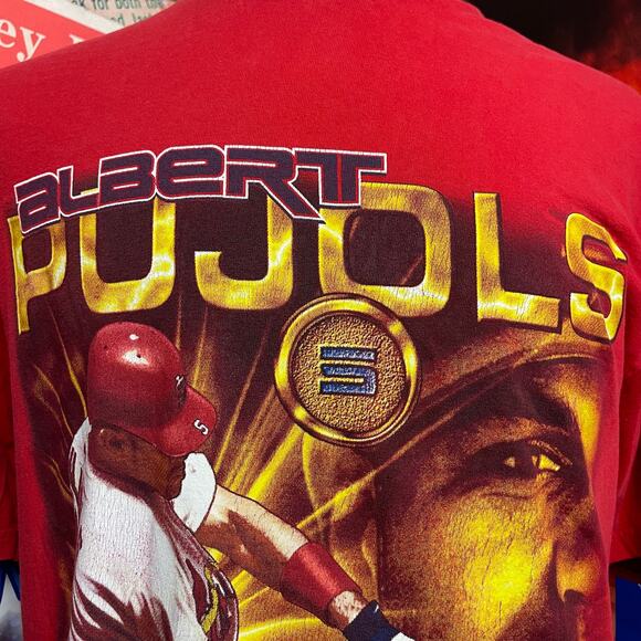 Vintage St. Louis Cardinals Albert Pujols MLB CSA Coin Tee - Picture 2 of 8